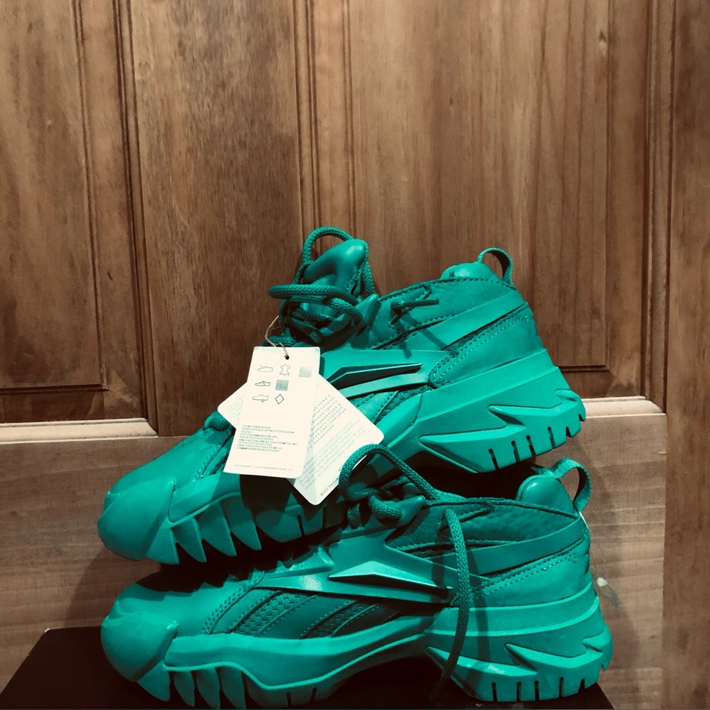 Reebok Cardi B Real Leather Green Sneakers.